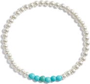 Nashelle Turquoise Stone & Bead Stretch Bracelet