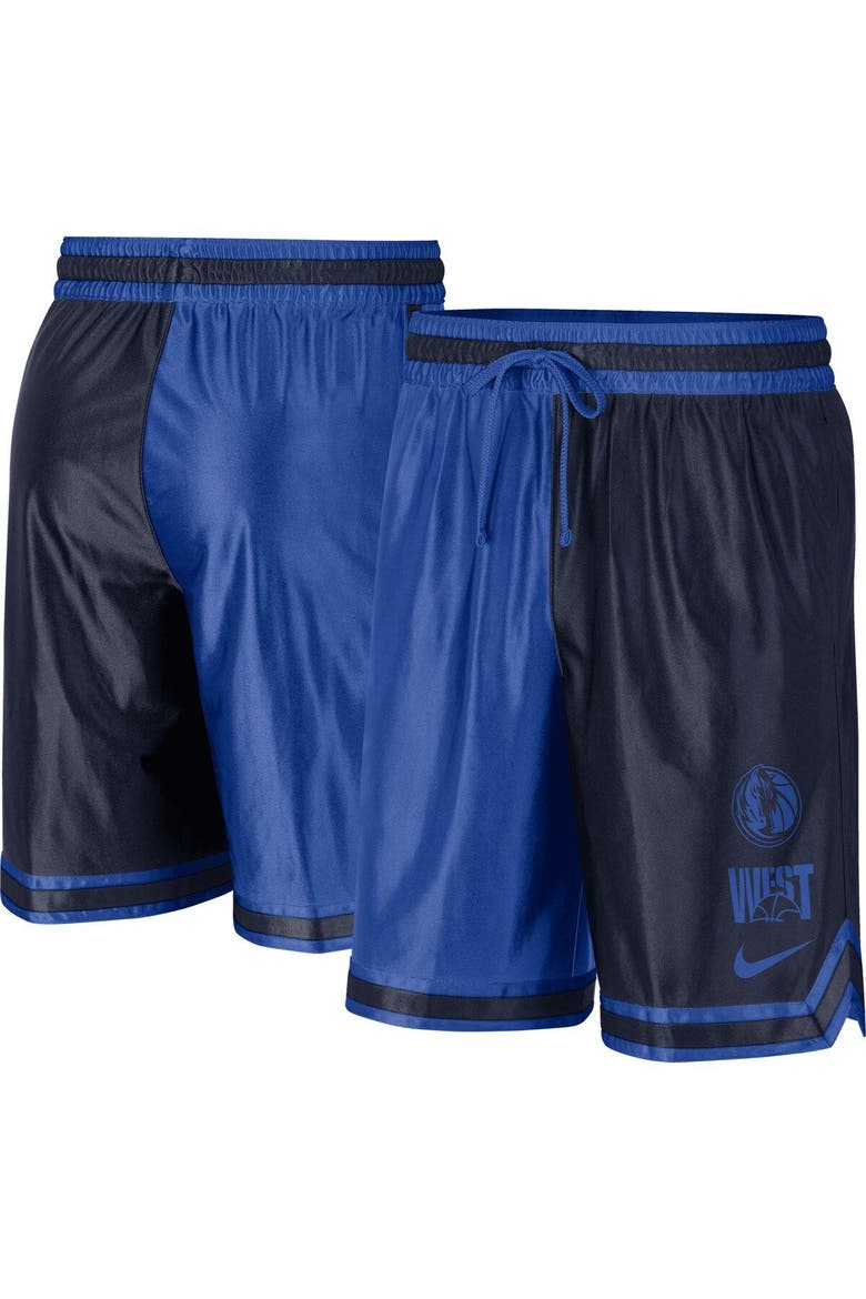 Men's Nike Navy/Blue Dallas Mavericks Courtside Versus Force Split DNA Performance Shorts, Main, color, Navy