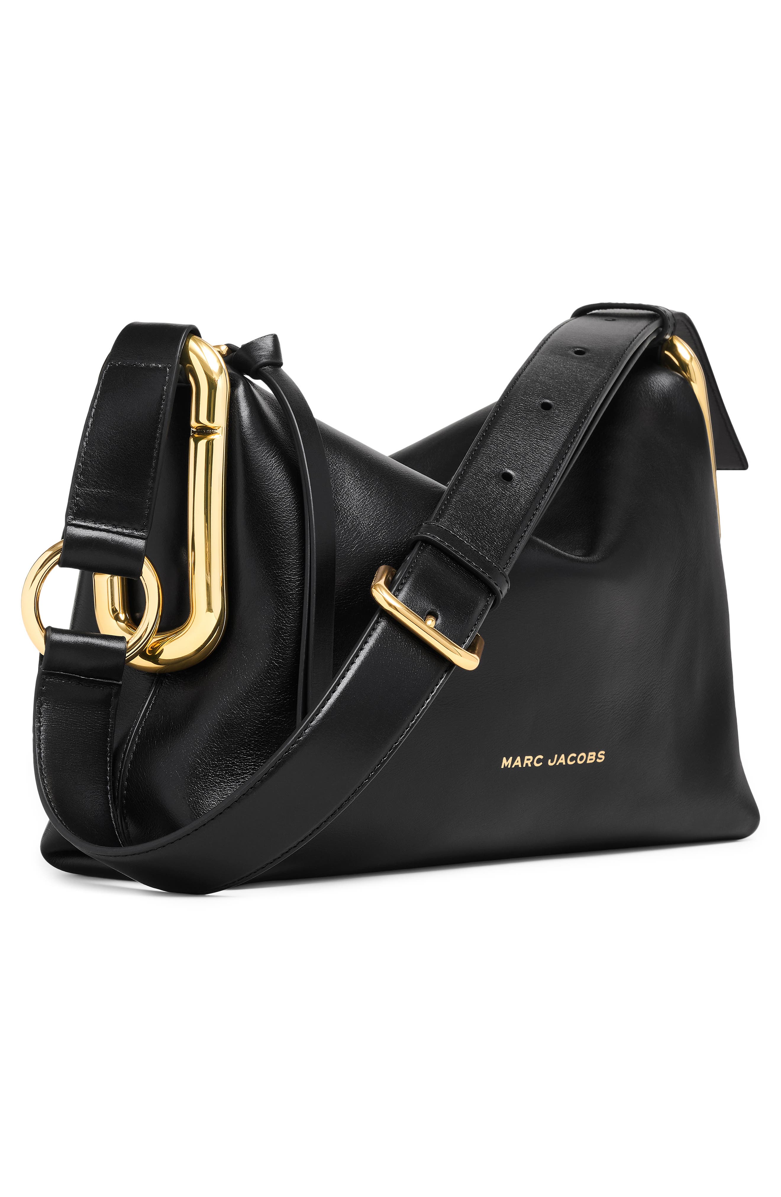 Marc Jacobs Medium Scene Leather Shoulder Bag, Alternate, color, Black
