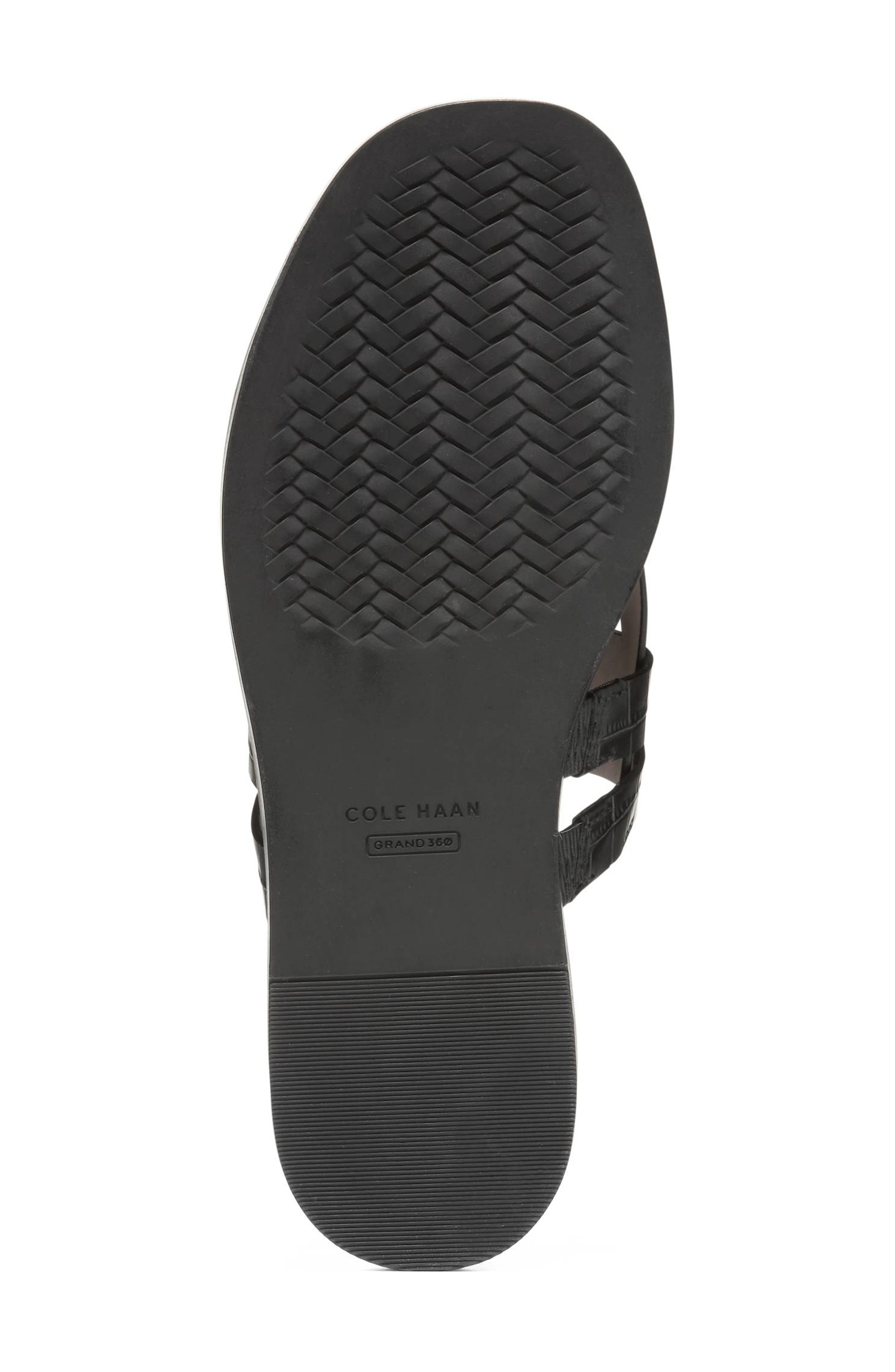 Cole Haan Estella Slingback Leather Sandal, Alternate, color, Black Croc Print Leather