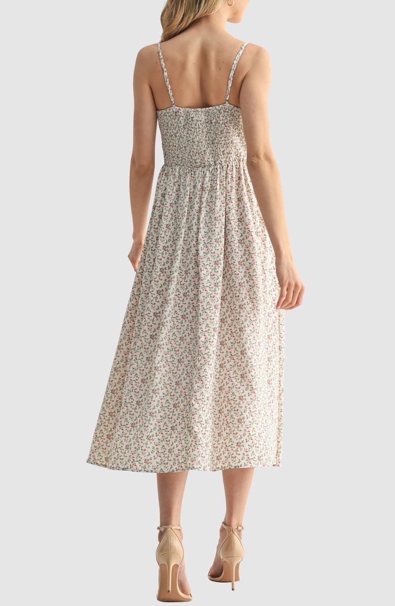 All in Favor Midi Sundress, Alternate, color, Ivory Red Ditsy