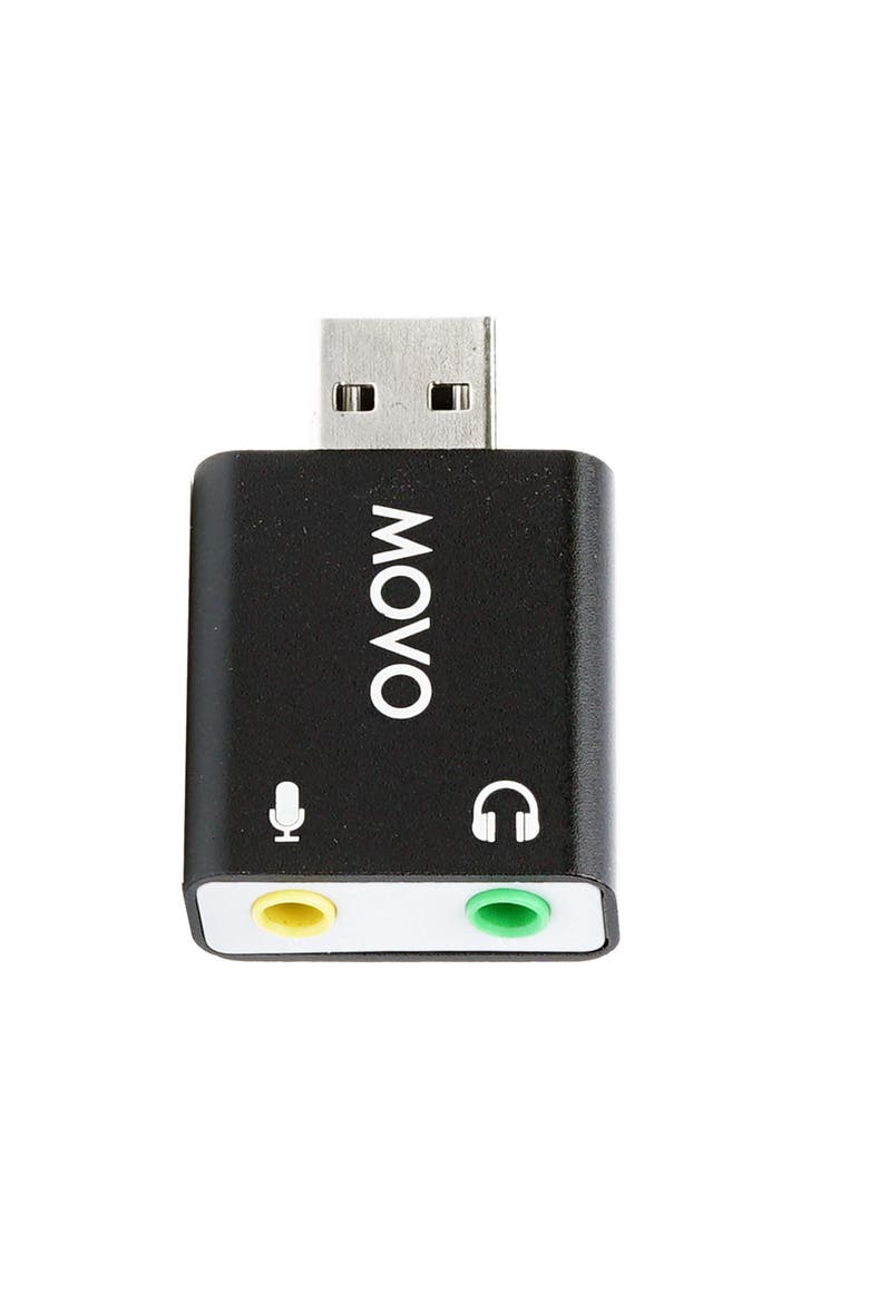 USB-AC 3.5mm TRS Microphone to USB 2.0 Stereo Audio External Sound Card Adapter for PC and Mac, Main, color, Black
