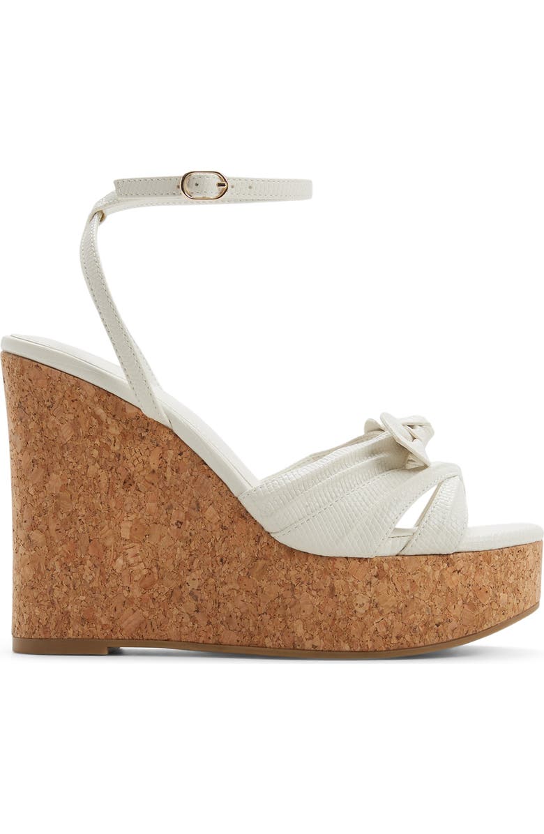 ALDO Tainah Ankle Strap Platform Wedge Sandal, Alternate, color, White/ Bone