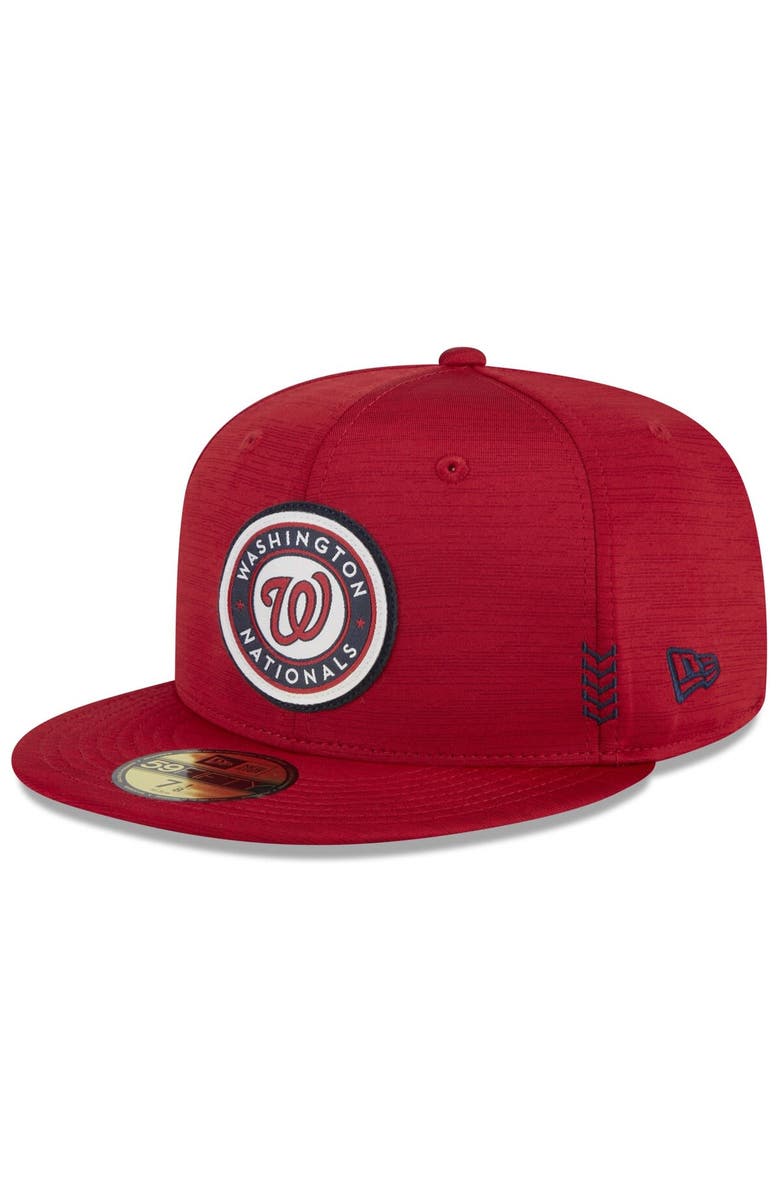 New Era Men's New Era Red Washington Nationals 2024 Clubhouse 59FIFTY Fitted Hat, Alternate, color, Red