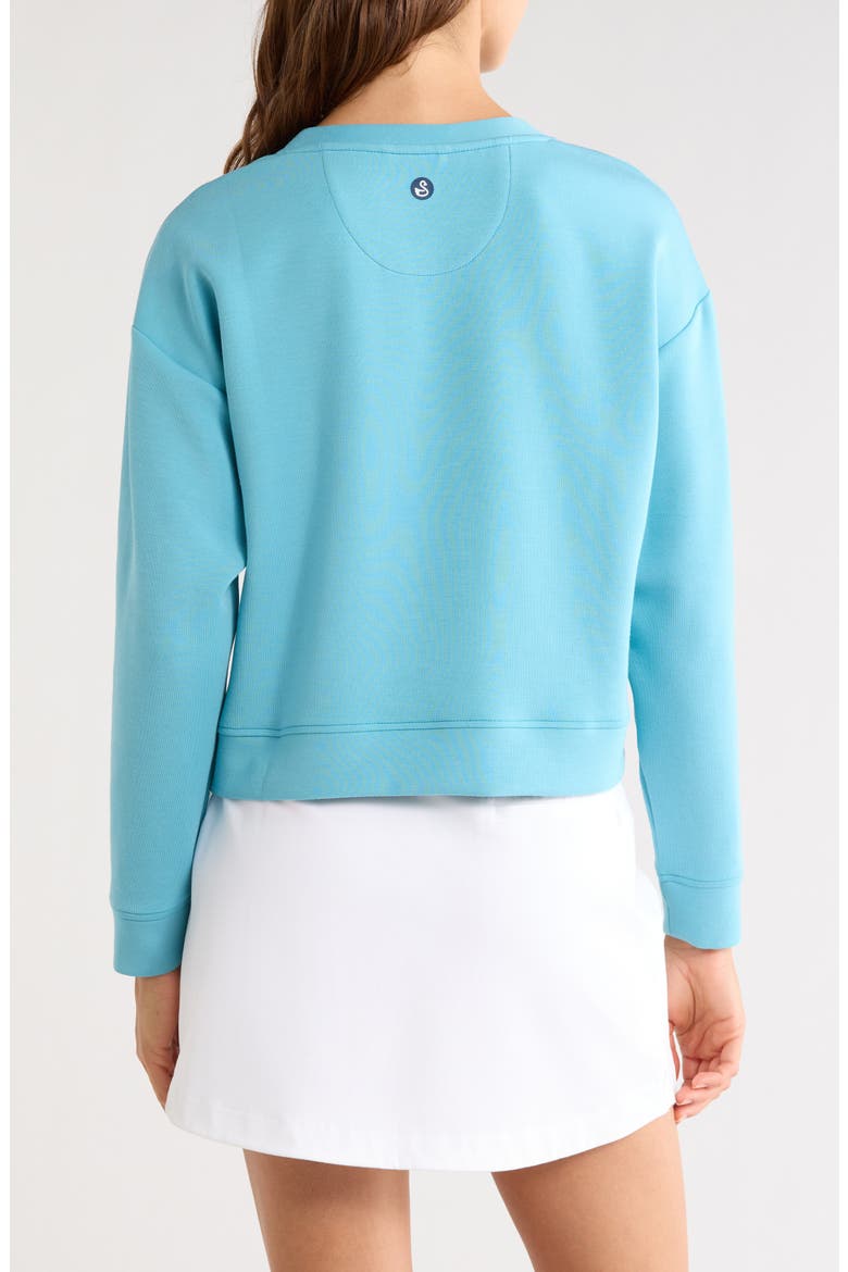 Monica Logo Graphic Crop Sweatshirt, Alternate, color, AQUA