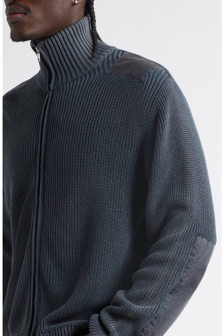 Voy Organic Cotton Zip Cardigan, Alternate, color, WASHED BLACK