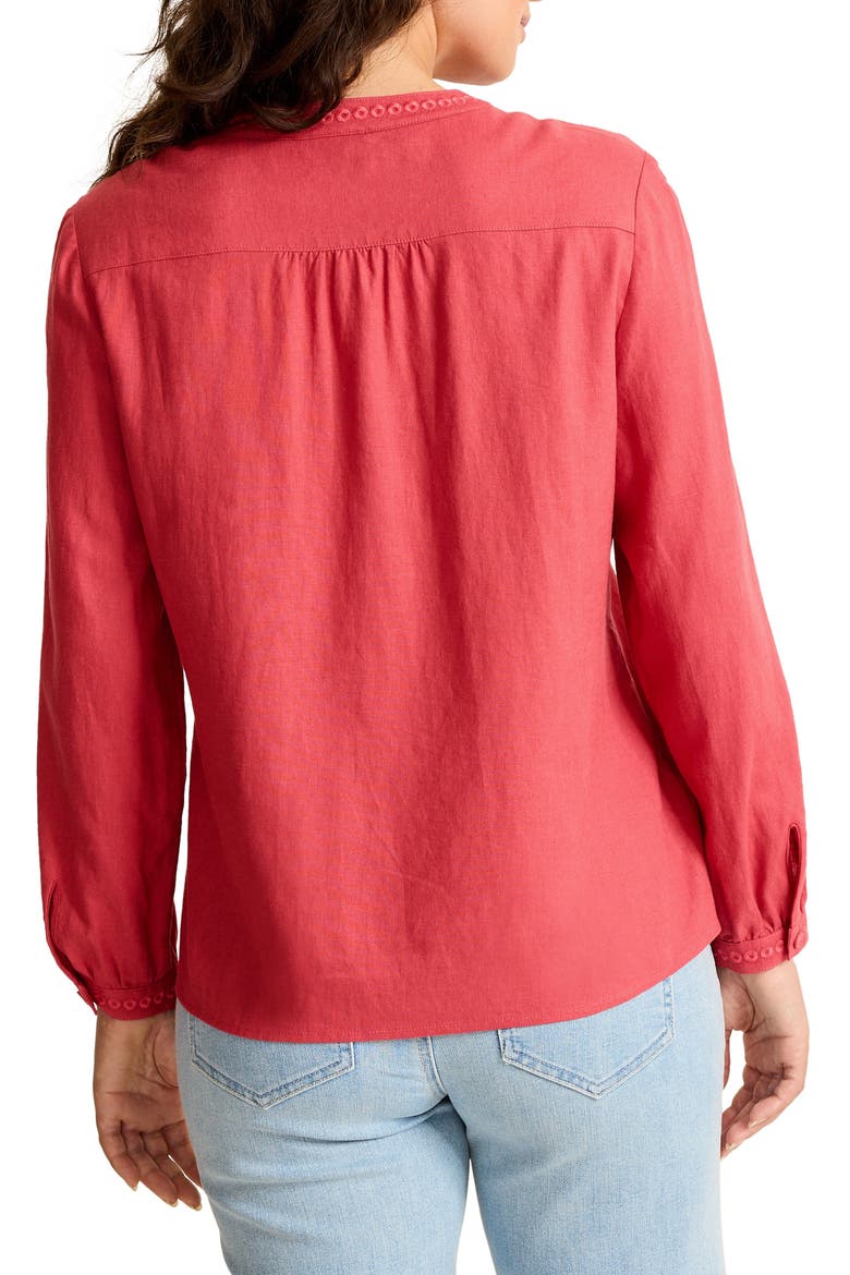 Palm Shores Linen Blend Shirt, Alternate, color, WILD GERANIUM
