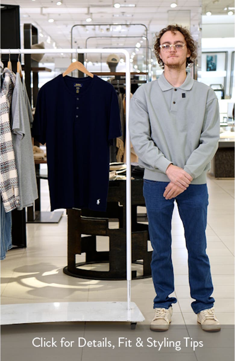 Featherweight Short Sleeve Henley Pajama Top, sales video thumbnail