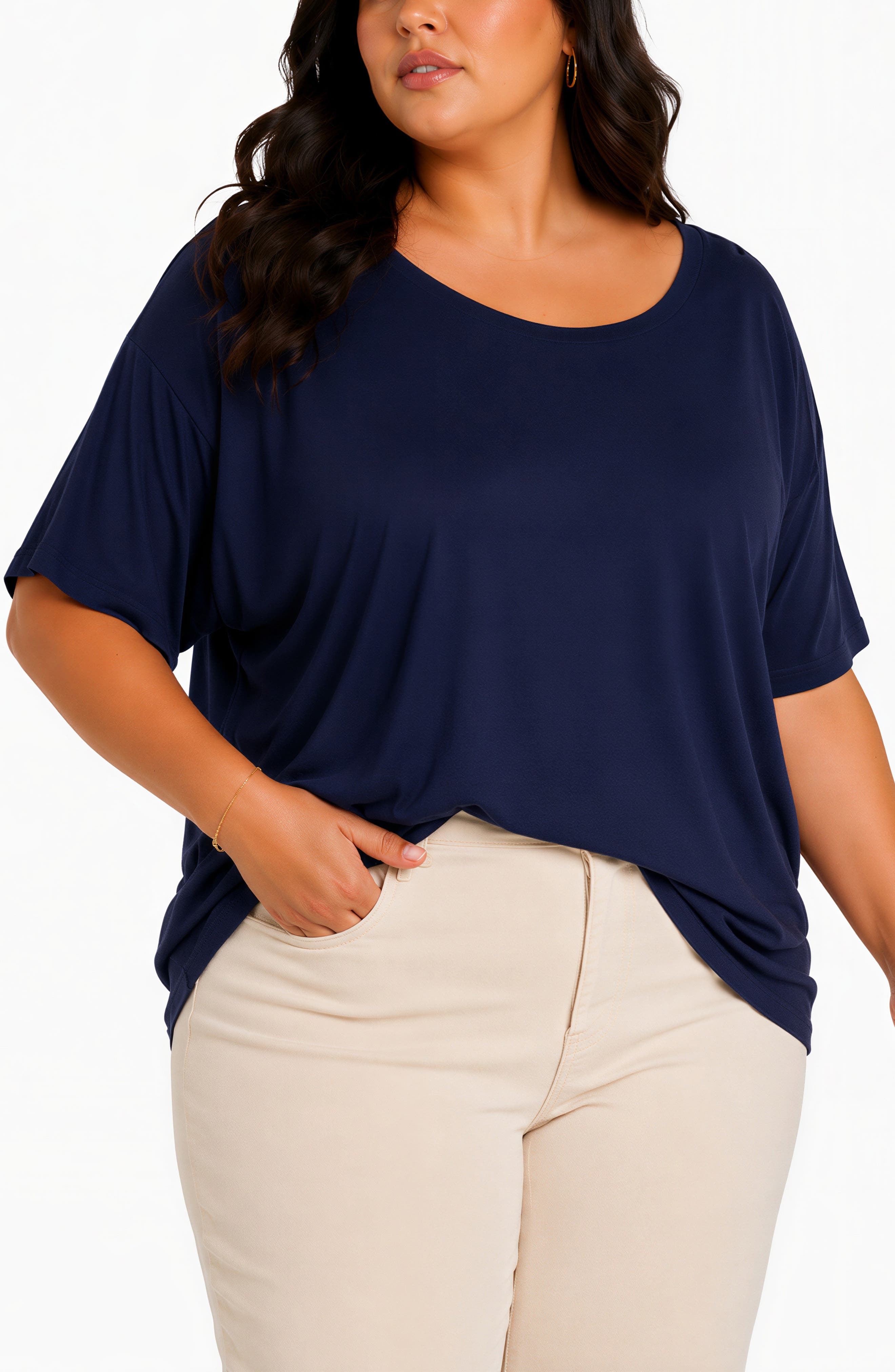 Reversible Lace V Neck T-Shirt