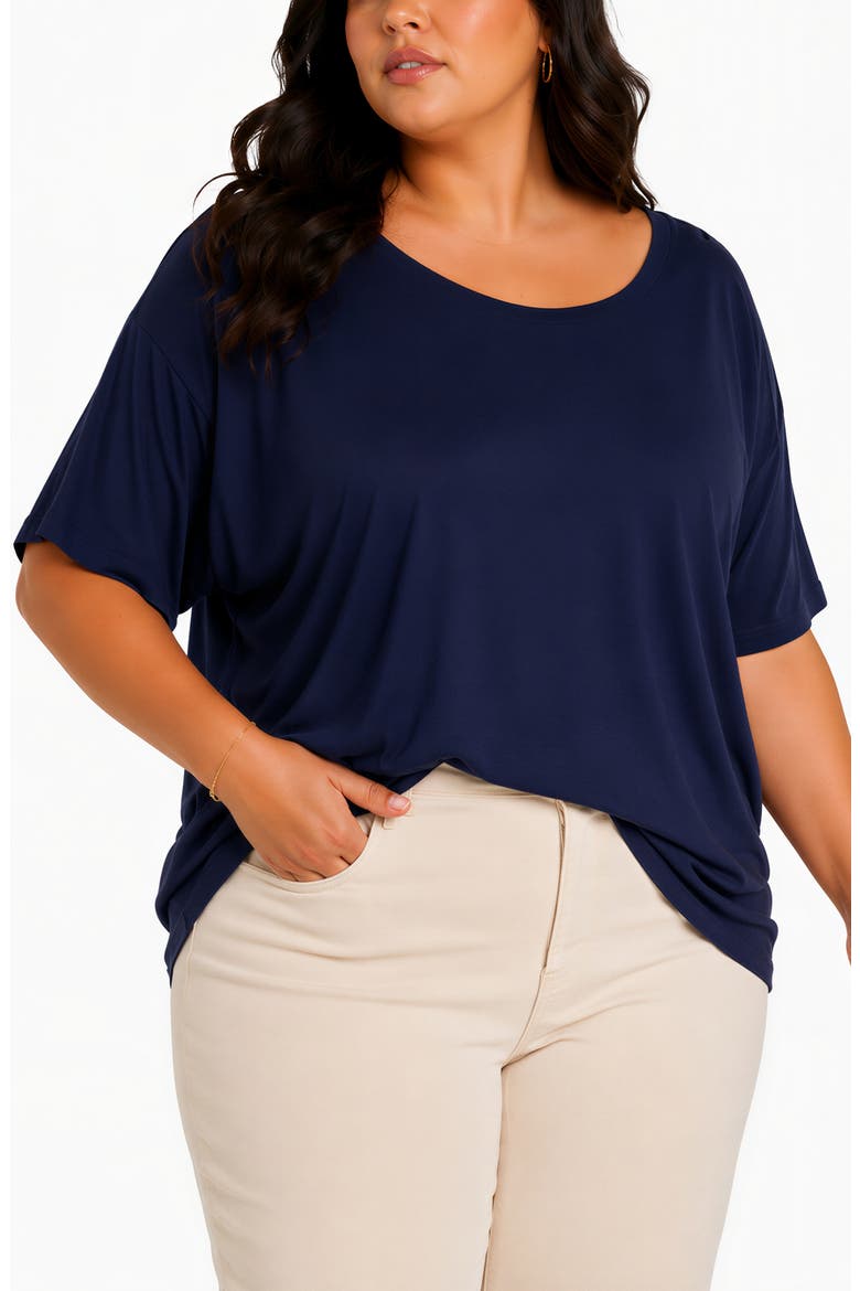 Reversible Lace V Neck T-Shirt, Main, color, NAVY
