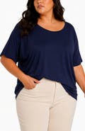 BLUEGREY Reversible Lace V Neck T-Shirt