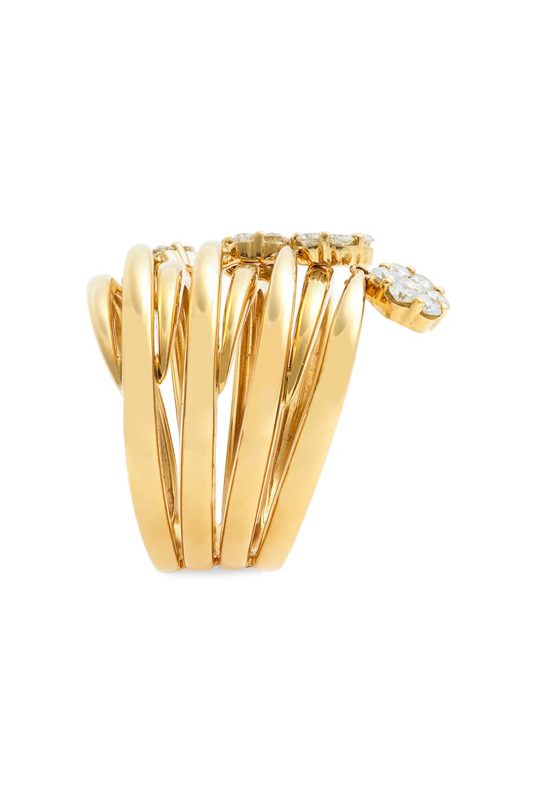 Flower Charm Stacked Diamond Ring, Alternate, color, DIAMOND