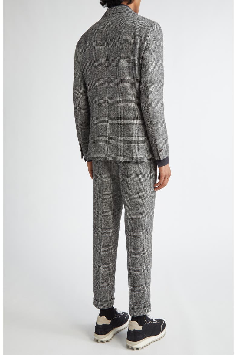 Prince of Wales Alpaca Blend Suit, Alternate, color, CARBON