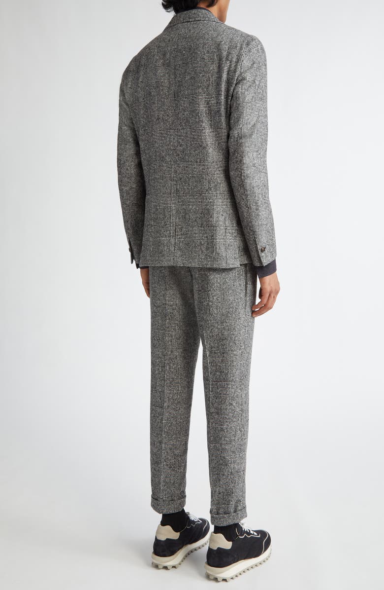 Eleventy Prince of Wales Alpaca Blend Suit, Alternate, color, Carbon