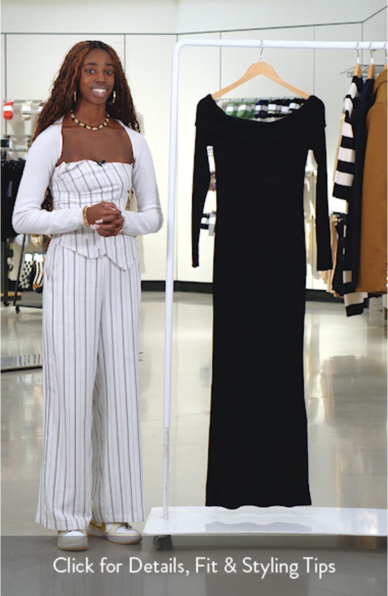 Susan Off the Shoulder Long Sleeve Maxi Dress, sales video thumbnail