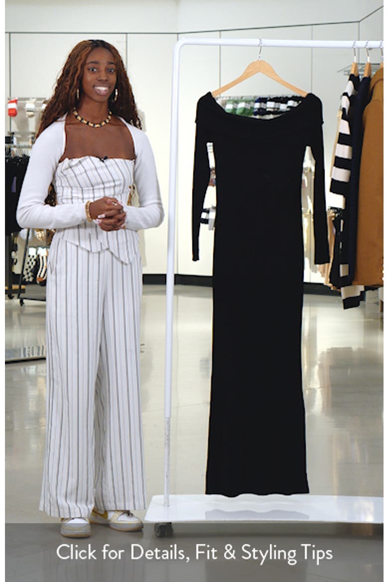 Susan Off the Shoulder Long Sleeve Maxi Dress video