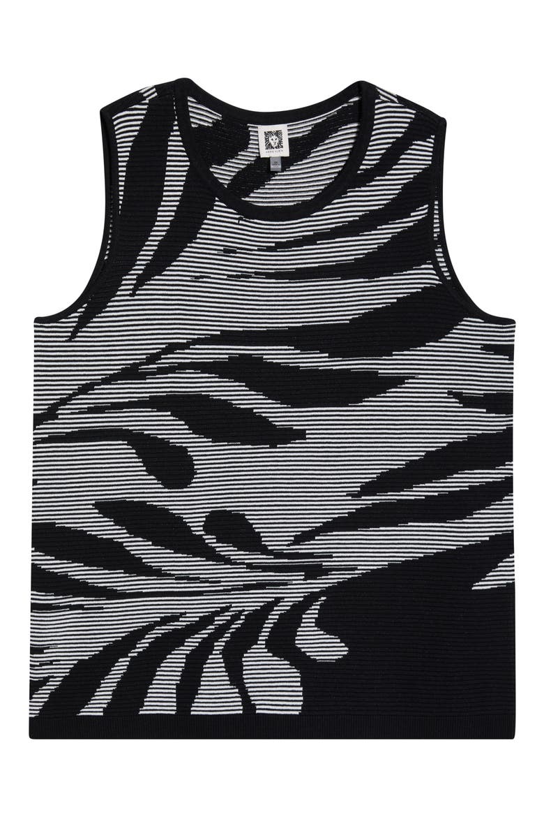 Graphic Sleeveless Top, Alternate, color, ANNE BLACK/ WHITE DOVE