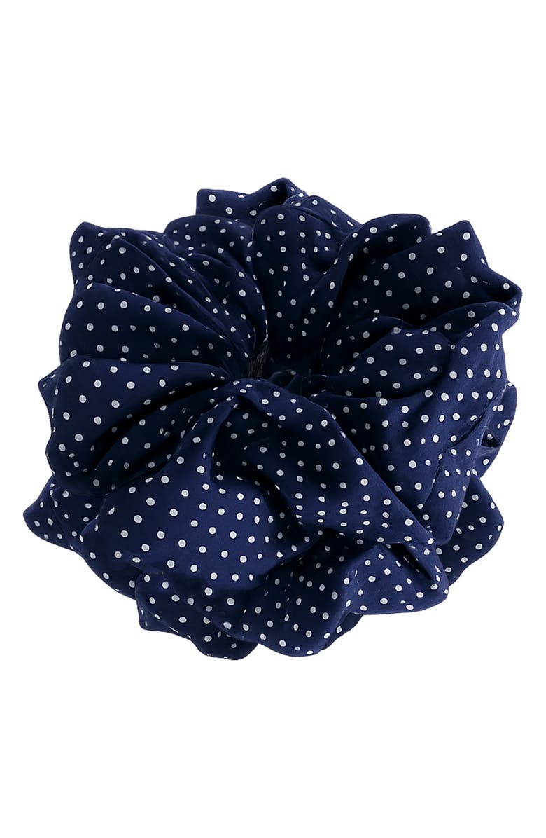 MAUDE CLUB Oversize Scrunchie, Main, color, Navy White Dots