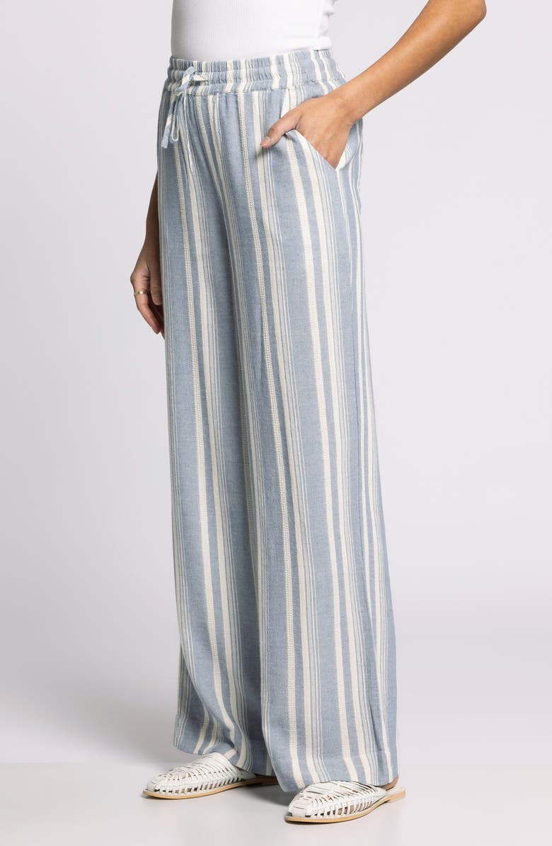 Thread & Supply Benny Tie Waist Wide Leg Pants, Alternate, color, Ivory Blue