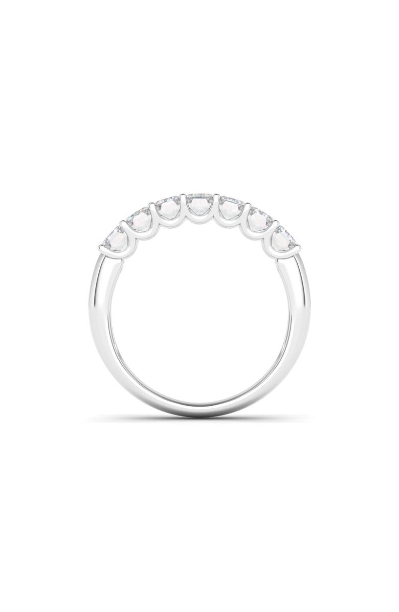 HauteCarat Half Emerald Cut Lab Created Diamond 18K Gold Eternity Ring, Alternate, color, White Gold