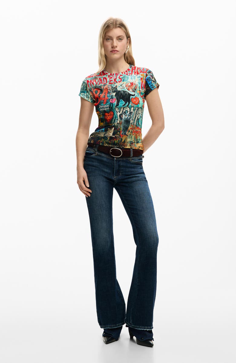 Desigual Graphic T-Shirt, Alternate, color, Blue