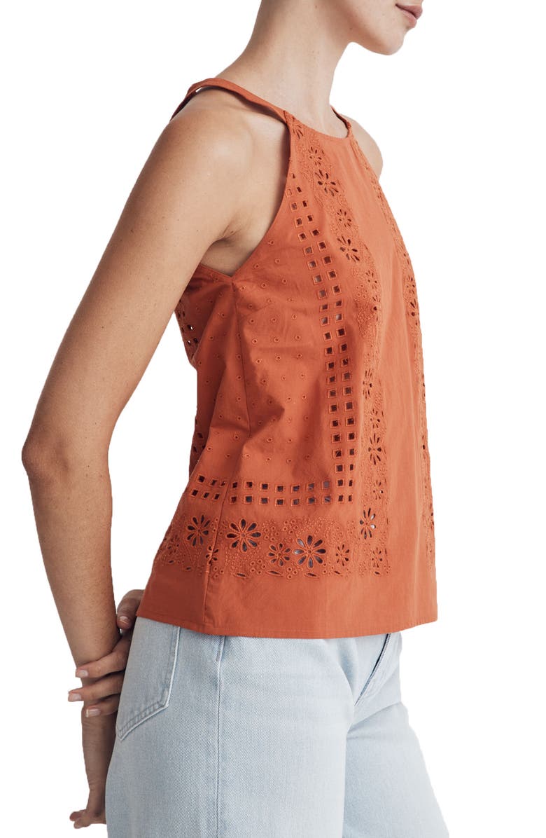 Madewell Eyelet A-Line Halter Top, Alternate, color, 