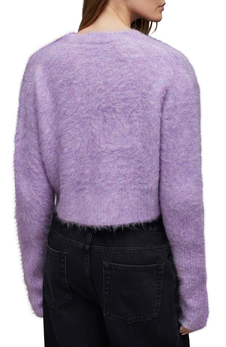 AllSaints Wick Crop Cardigan, Alternate, color, Lilac Haze