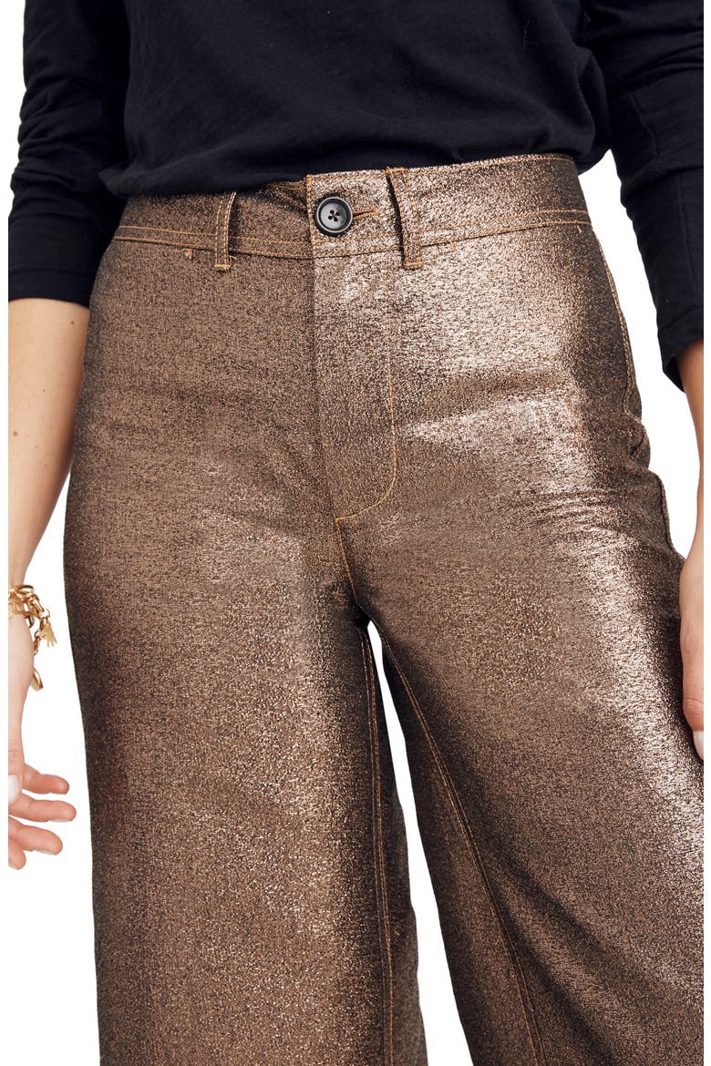 Langford Metallic Crop Wide Leg Pants, Alternate, color, METALLIC SAND