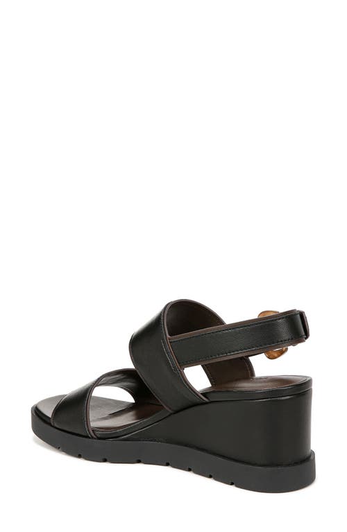 Vince Roma Leather Wedge Slingback Sandals In Black
