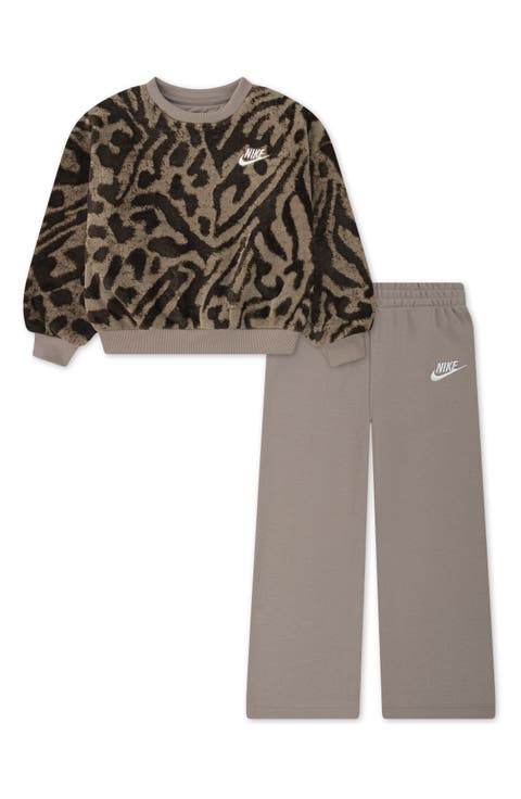 Kids' Wild Warmth Sweatshirt & Wide Leg Pants Set (Little Kid)