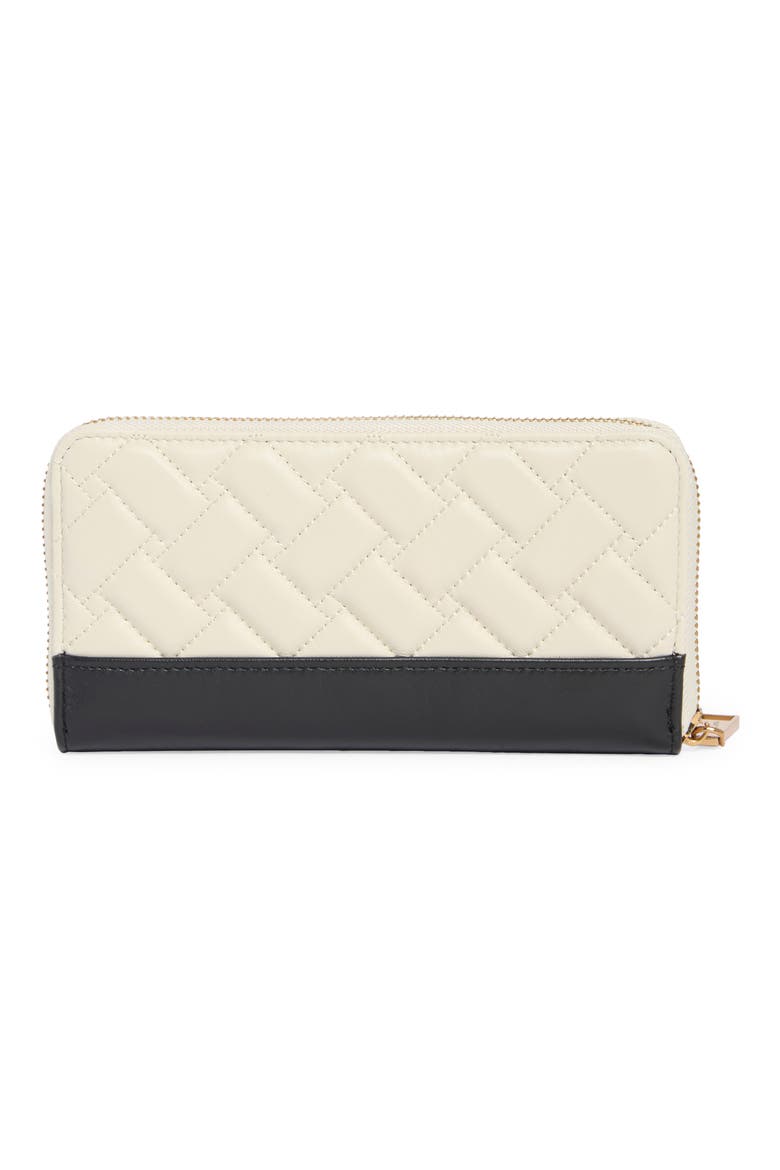 Kensington Leather Zip Wallet, Alternate, color, WHITE/ BLK