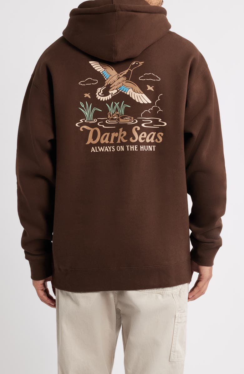 DARK SEAS Lagoon Graphic Fleece Hoodie, Alternate, color, Brown