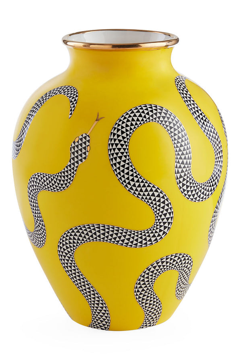 Eden Urn Vase, Alternate, color, Yellow / Gold Accents