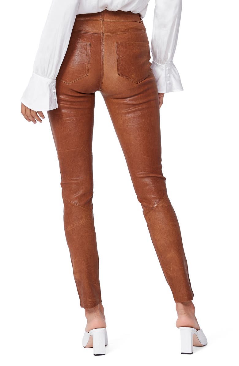 PAIGE Hoxton High Waist Skinny Leather Pants, Alternate, color, 