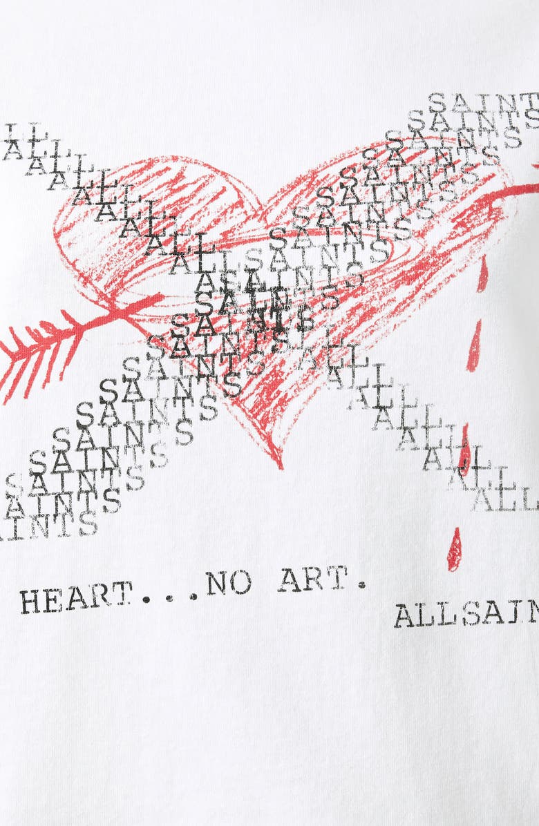 AllSaints Heartache Lisa Cotton Graphic T-Shirt, Alternate, color, White