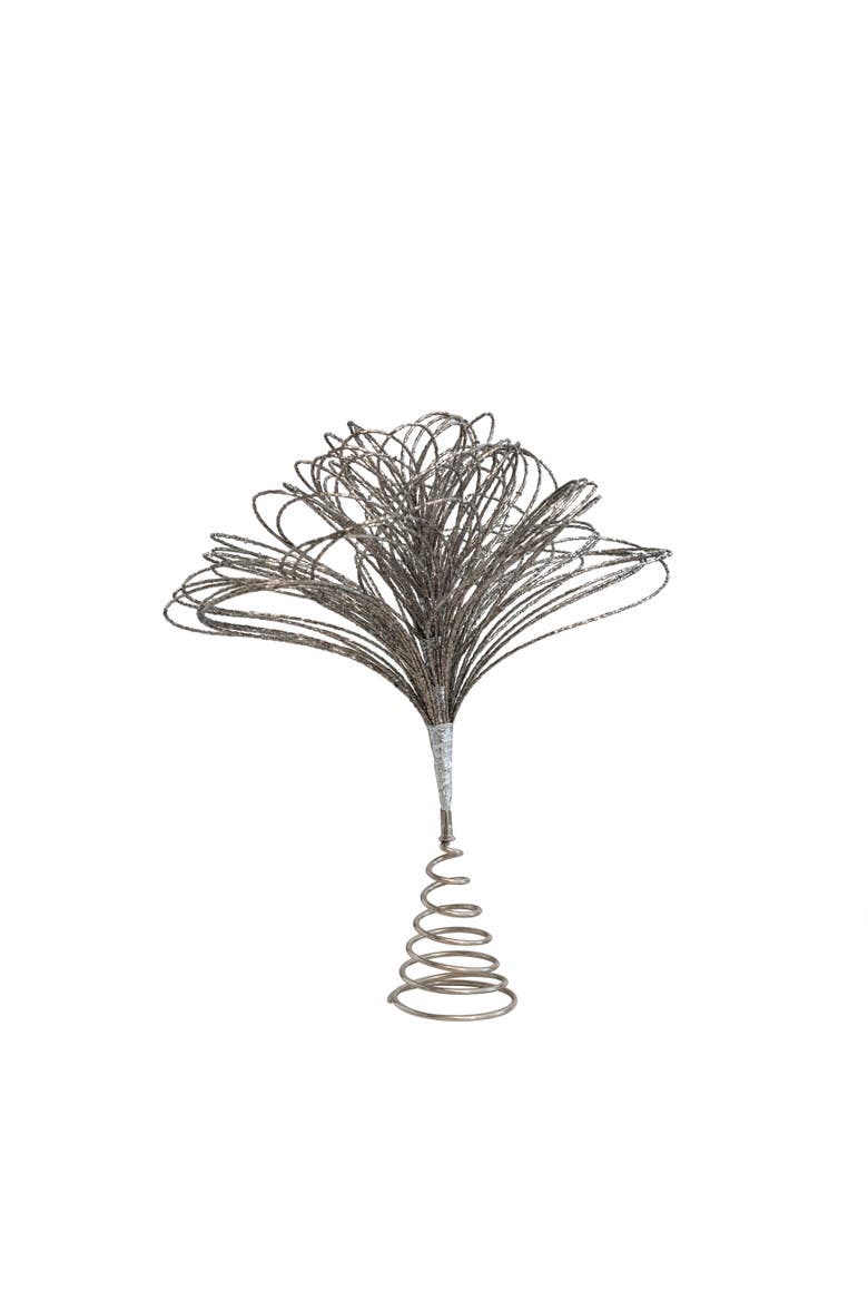 Metal & Glass Bead Tree Topper, Gunmetal Finish, Main, color, Gunmetal