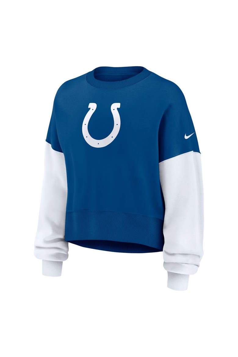Women's Nike Royal Indianapolis Colts Oversized Color-Block Pullover Sweatshirt, Alternate, color, Royal