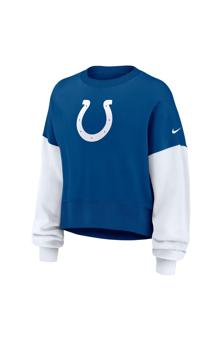 Nike Women's Nike Royal Indianapolis Colts Oversized Color-Block Pullover Sweatshirt, Alternate, color, Royal