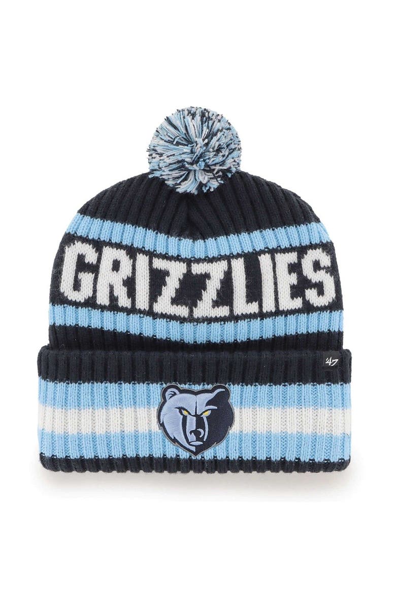 '47 Men's '47  Navy Memphis Grizzlies Bering Cuffed Knit Hat with Pom, Main, color, 