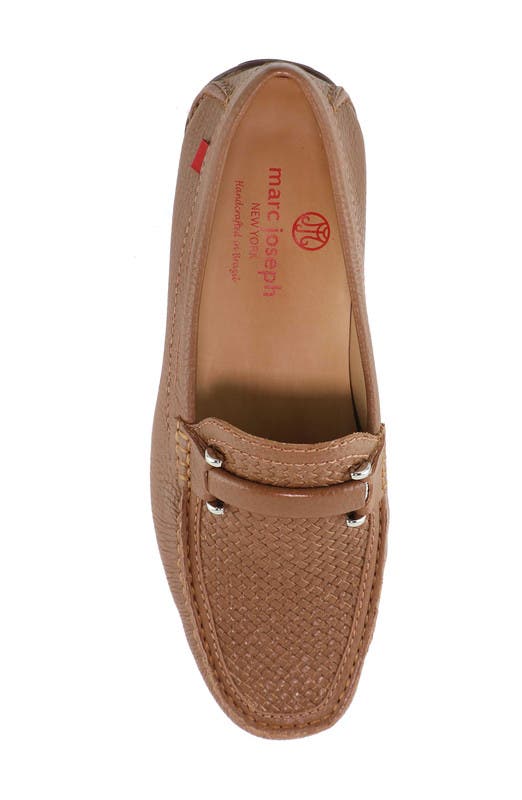 Bryant Park Leather Weave Driver Loafer, Alternate, color, COGNAC GRAINY WEAVE