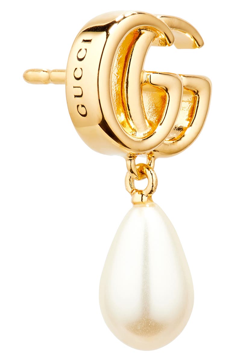 Gucci GG Marmont Faux Pearl Drop Earrings, Alternate, color, 