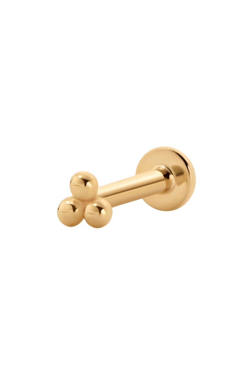 14k Trinity Stud Earring, Main, color, 14k Solid Gold - Single