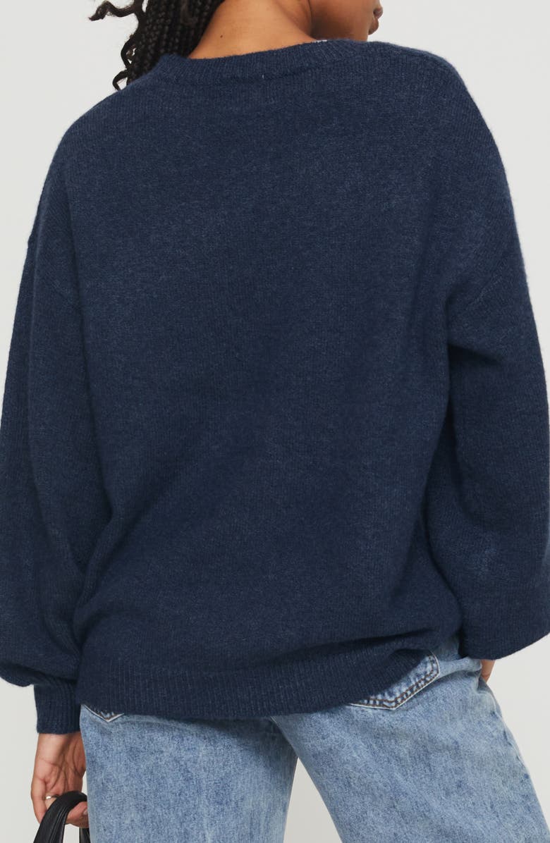 Princess Polly Ryanna Oversize Crewneck Sweater, Alternate, color, Navy