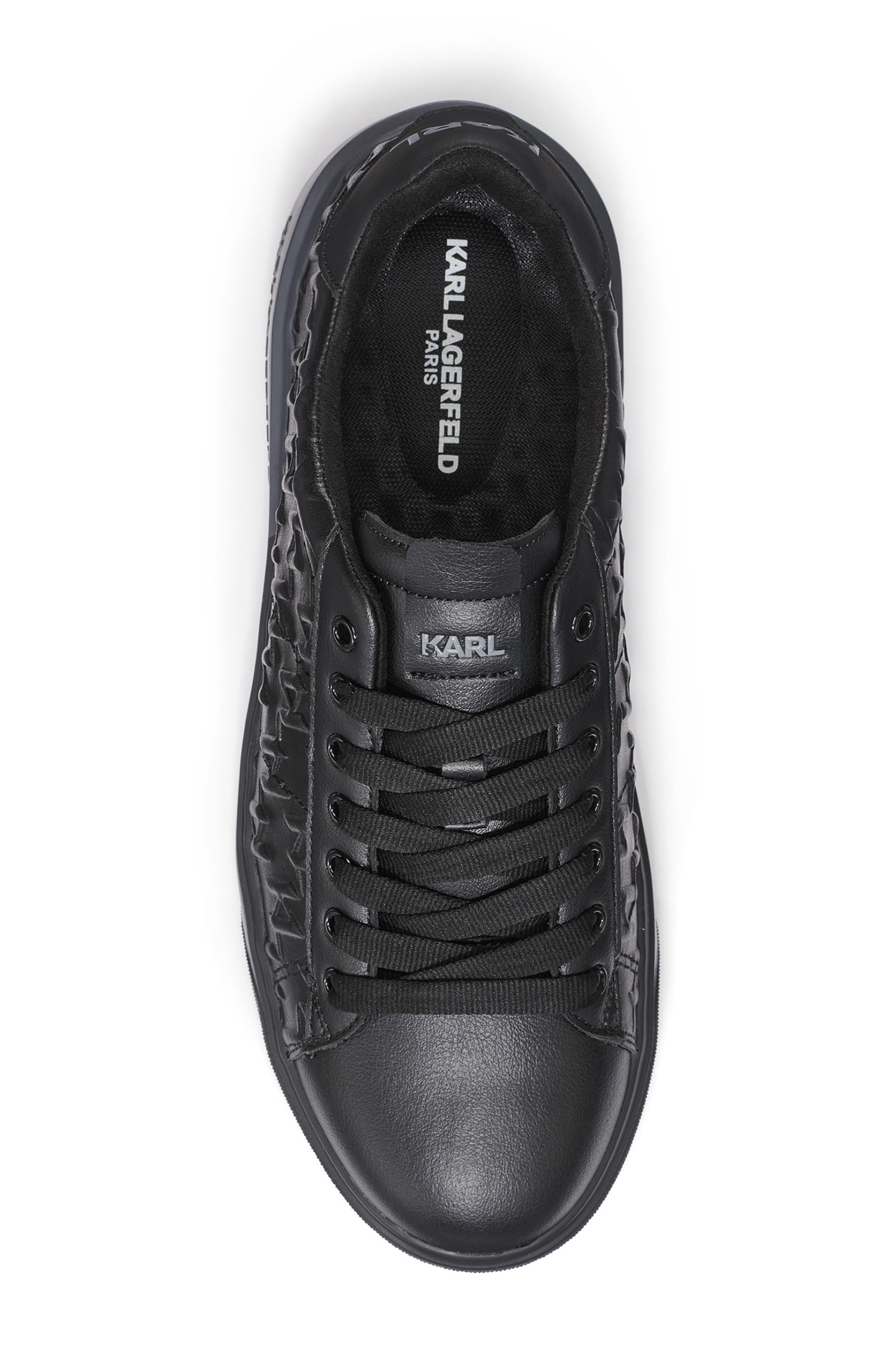 KARL LAGERFELD PARIS Grid Logo Embossed Sneaker, Alternate, color, Black