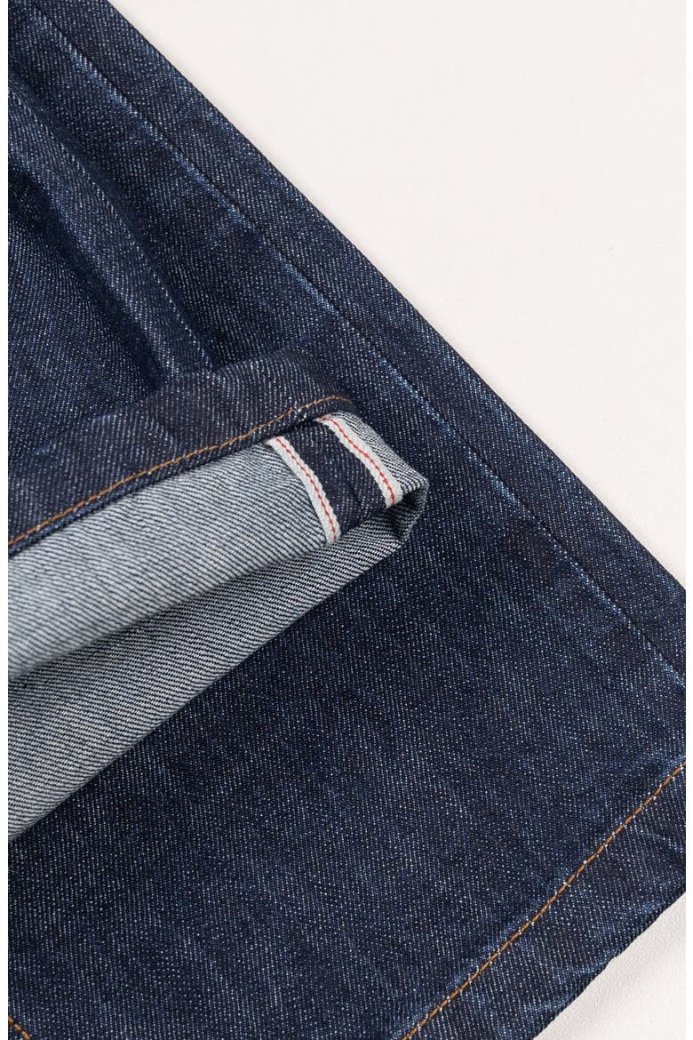 Slim Straight Selvedge Stud Jeans, Alternate, color, Dark Blue Rinse Wash