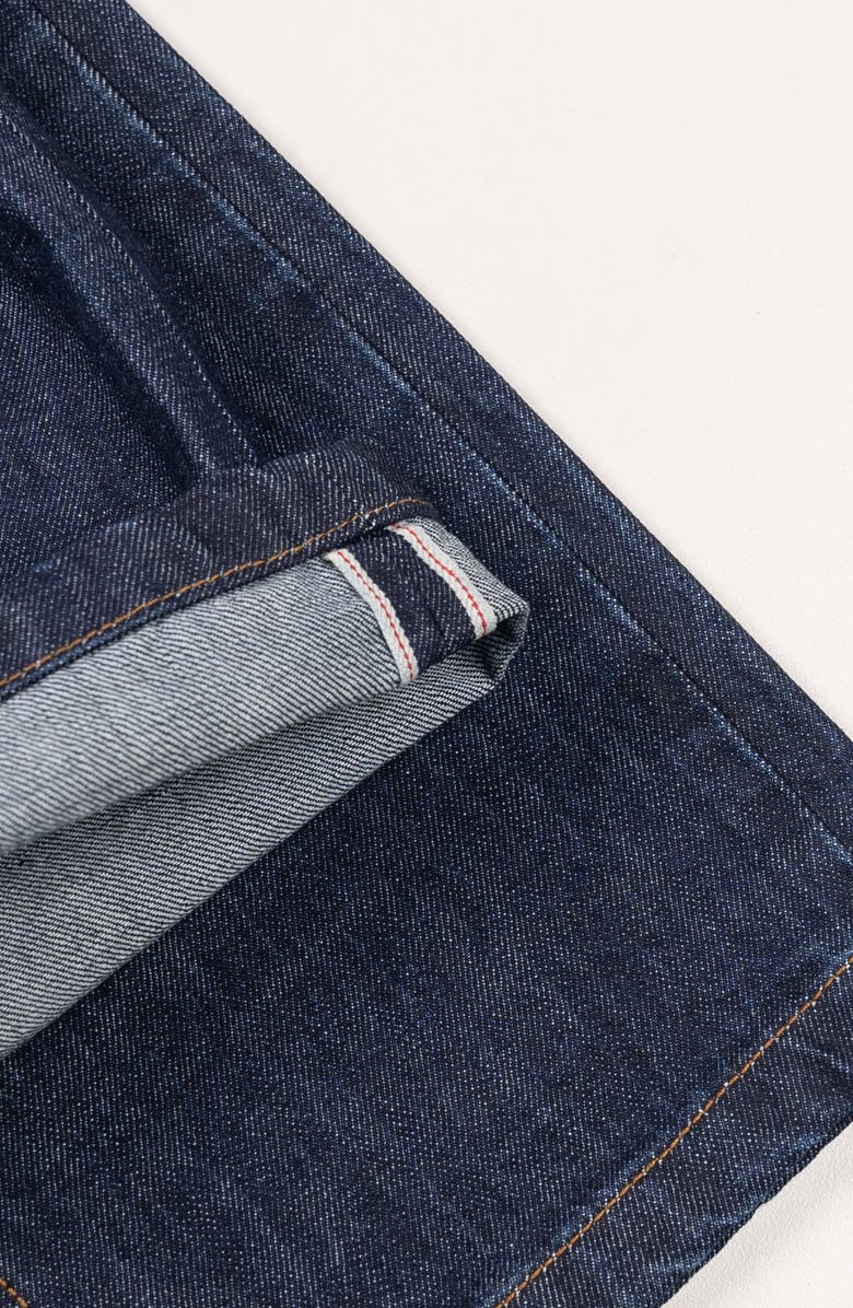 BRISK Slim Straight Selvedge Stud Jeans, Alternate, color, Dark Blue Rinse Wash