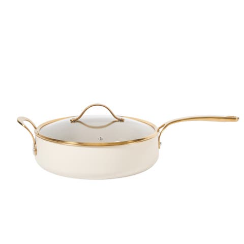 6 QT Heavy Duty Aluminum Premium PFA Free Ceramic Nonstick Sauté/Deep Frying Pan Skillet with Lid