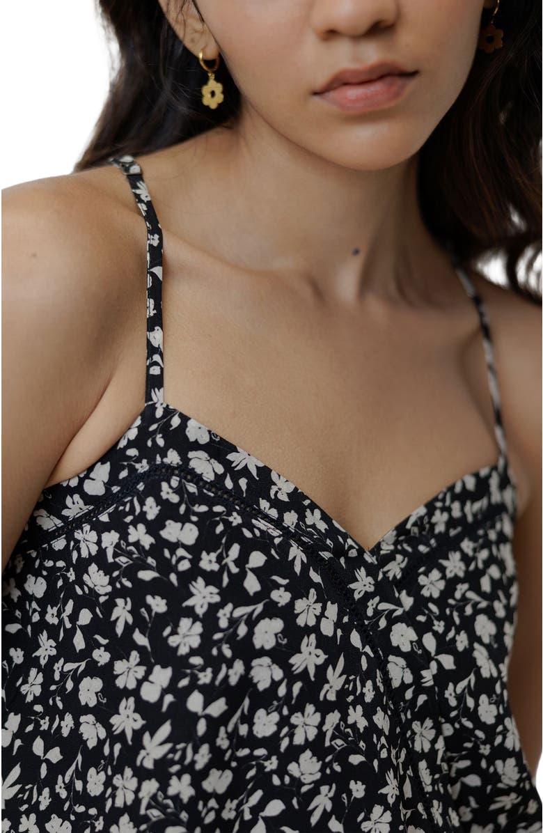 Reistor V-neck Camisole with Lace, Alternate, color, S26 / Monochrome Medley