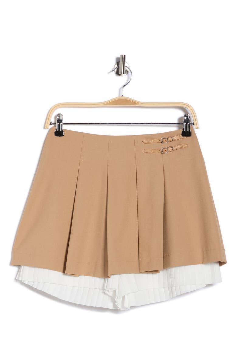 Simkhai Suzie Pleated Skort, Alternate, color, Camel