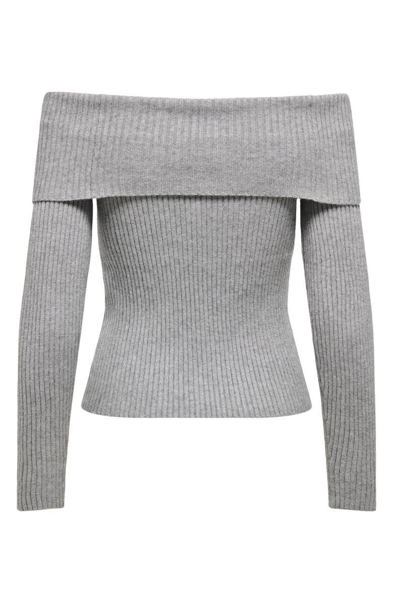 Only Katia Off the Shoulder Knit Top, Alternate, color, Ultimate Grey